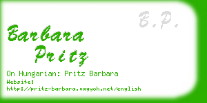 barbara pritz business card
